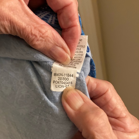 ONE WORLD Vibrant Blue and Green Tunic - Picture 9 of 9